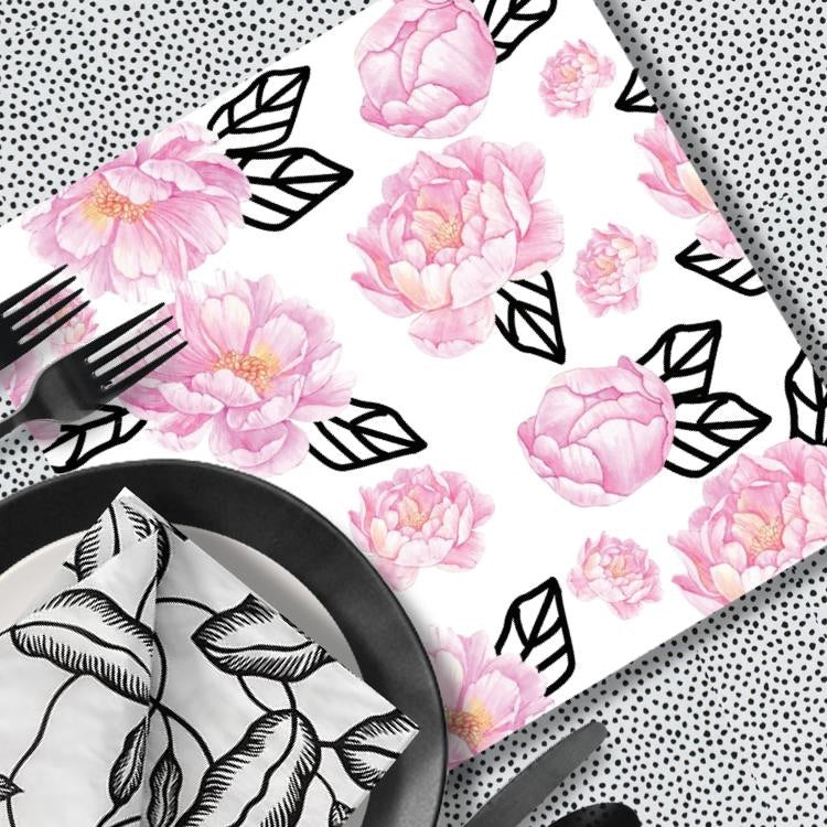 Graphic Peony Charger - (SQUARE)
