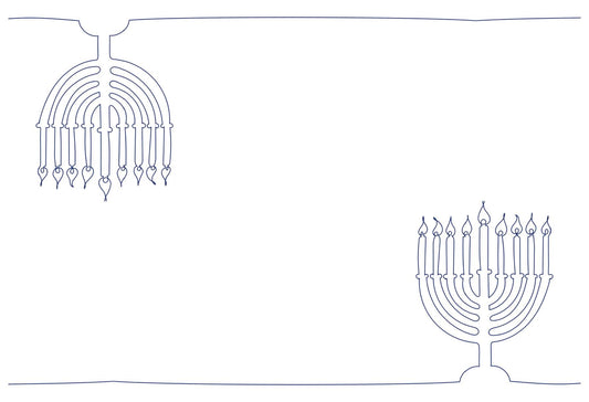 Hand Drawn Menorah - Placemat