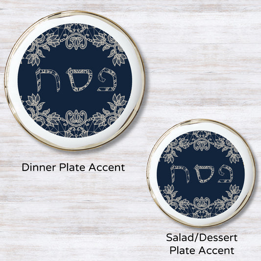 Chantilly Pesach (Blue) - Plate Accent