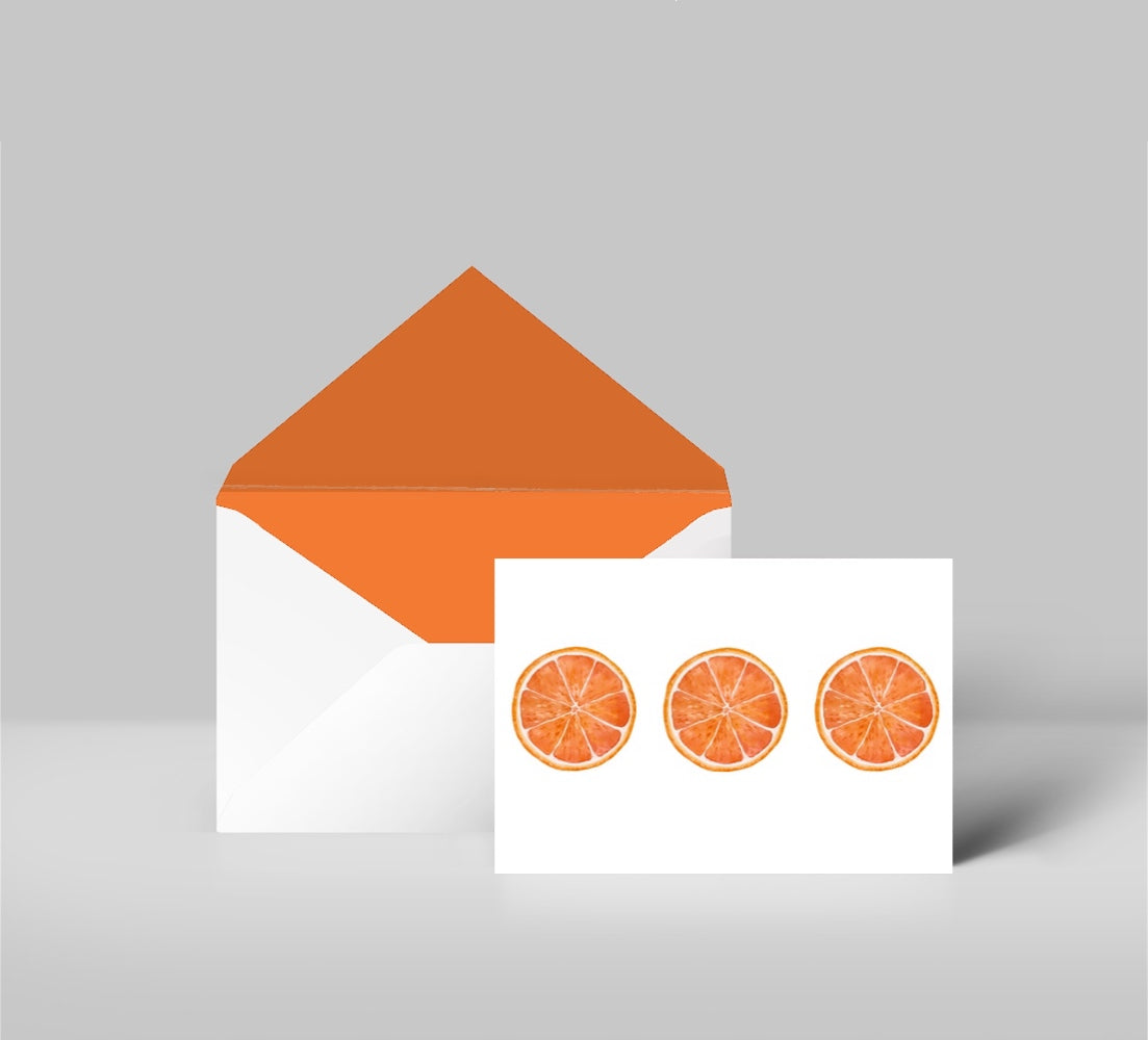 Orange Slice Greeting Cards