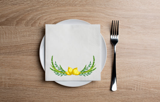 Lulav Wreath Cocktail Napkin