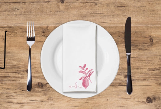 Rose Charcoal Esrog - Printed Guest Towel