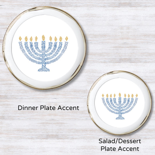 8 Nights of Lights (Blue) Plate Accents