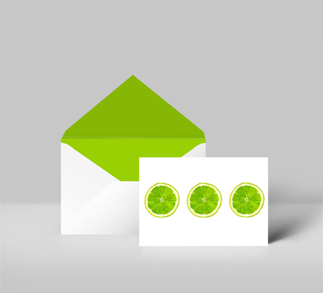 Lime Slice Greeting Cards