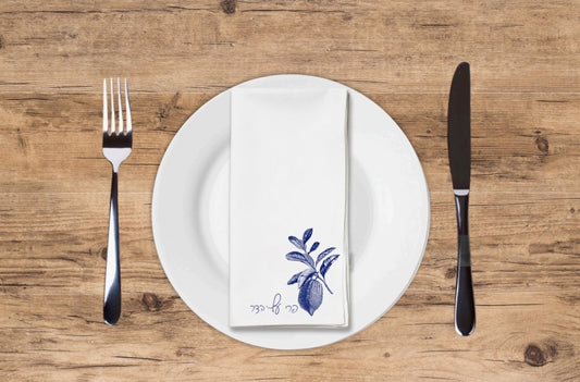 Blue Charcoal Esrog - Printed Guest Towel