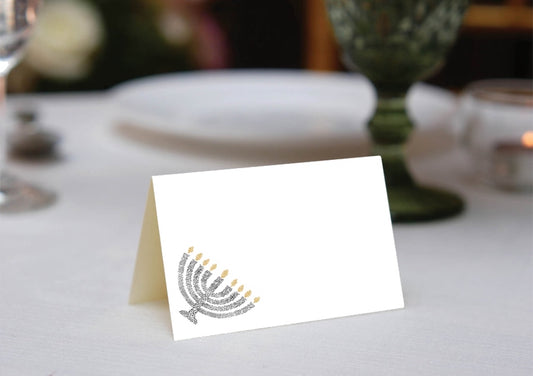 8 Nights of Lights (Black) Place Cards