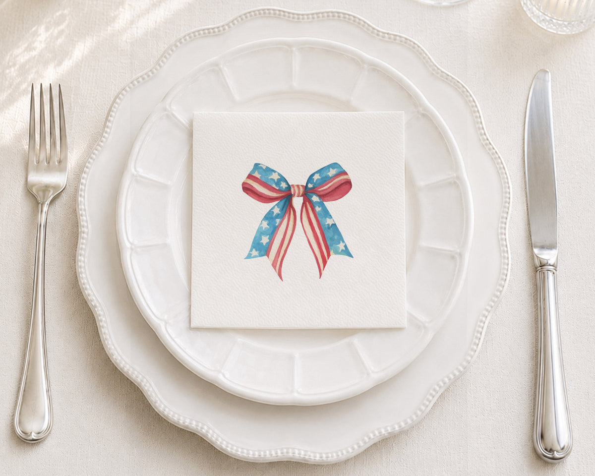 Americana Bow Cocktail Napkin