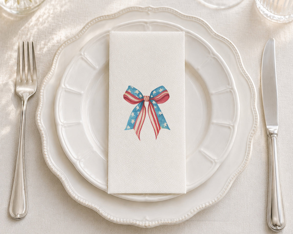 Americana Bow - Printed Guest Towel