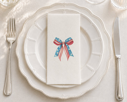Americana Bow - Printed Guest Towel