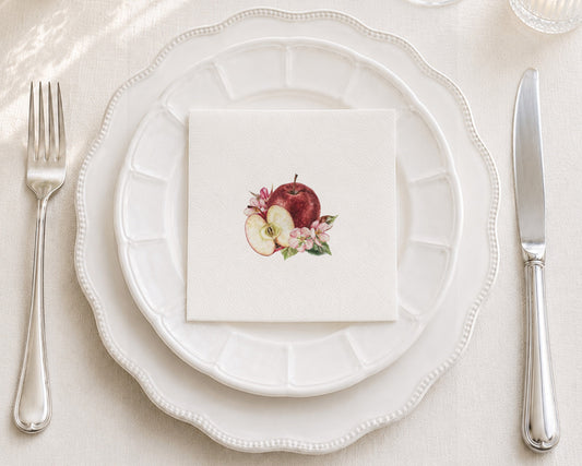 Apple Floral Cocktail Napkin