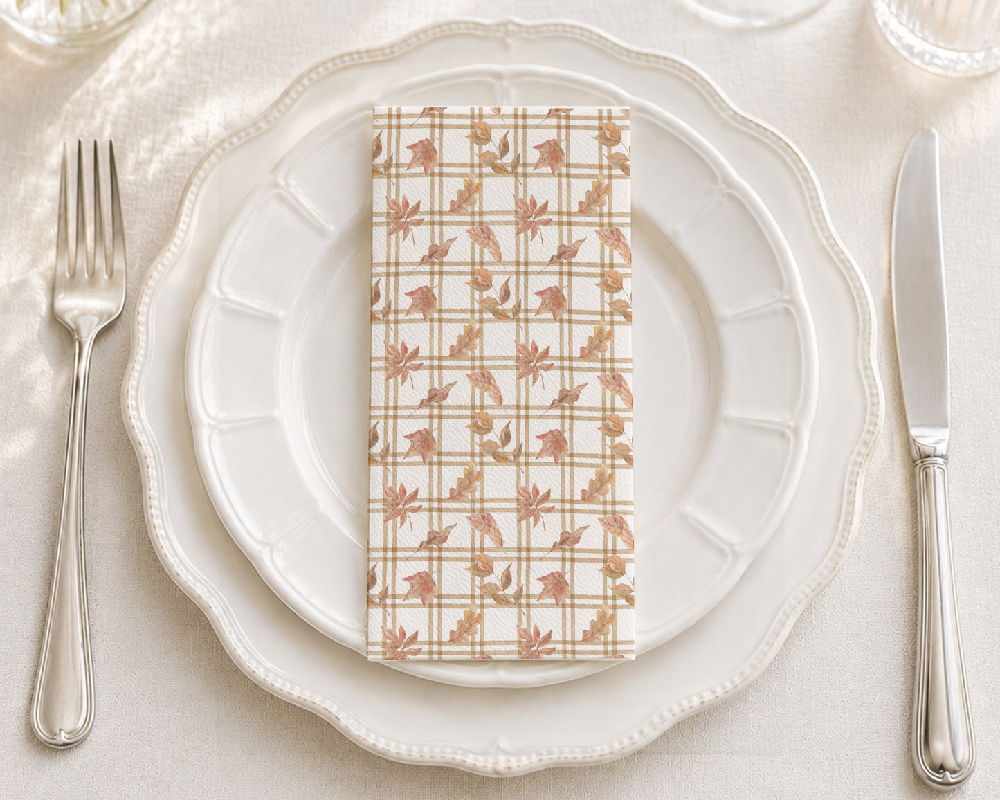 Autumn Gingham - Printed Guest Towel