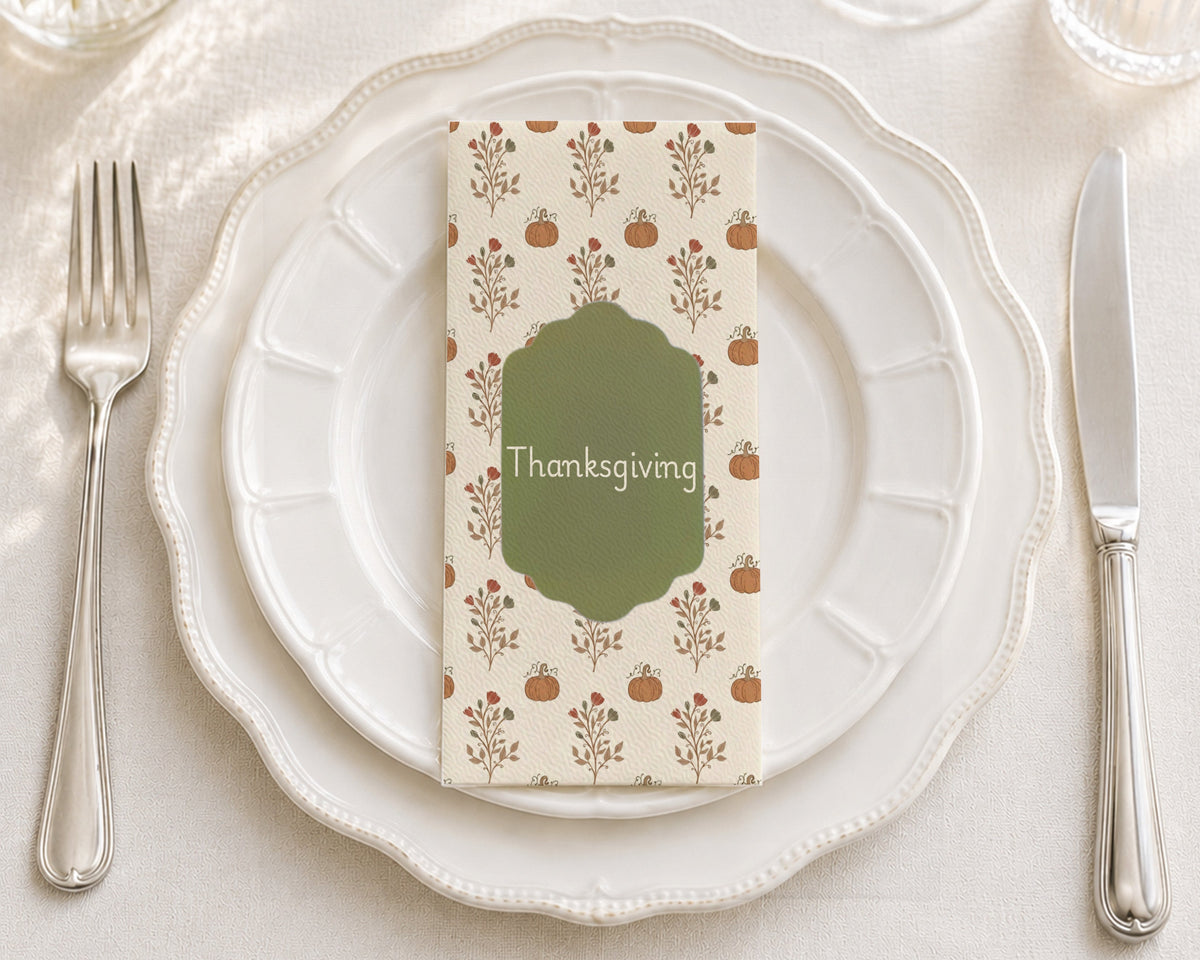 Autumnal Thanksgiving - Printed Guest Towel