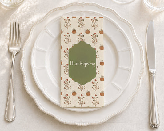 Autumnal Thanksgiving - Printed Guest Towel