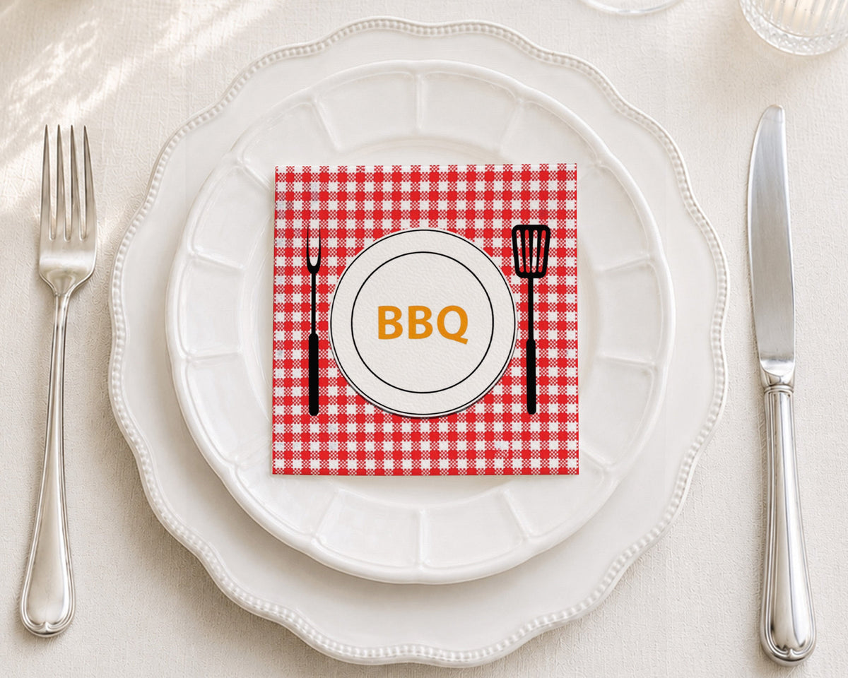 BBQ Plate Cocktail Napkin