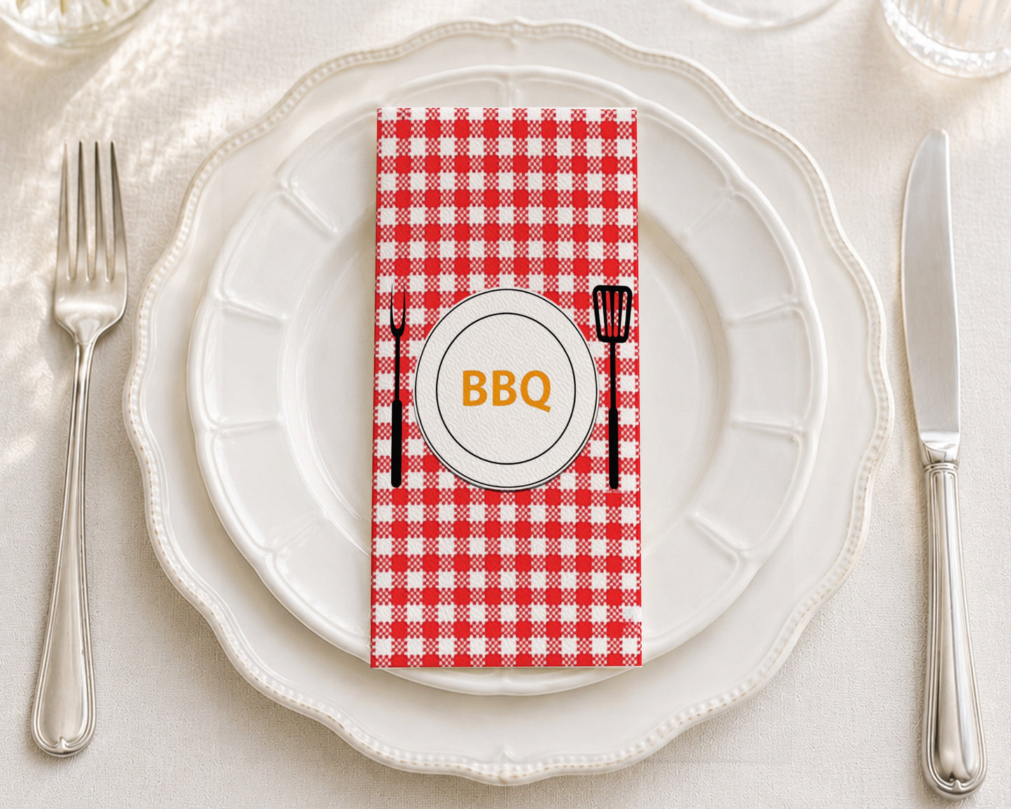 BBQ Plate - Printed Guest Towel