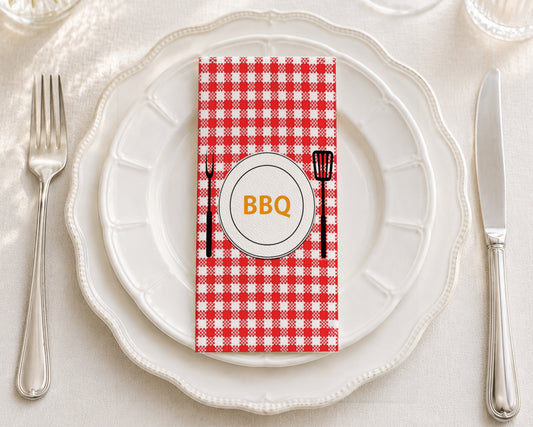 BBQ Plate - Printed Guest Towel
