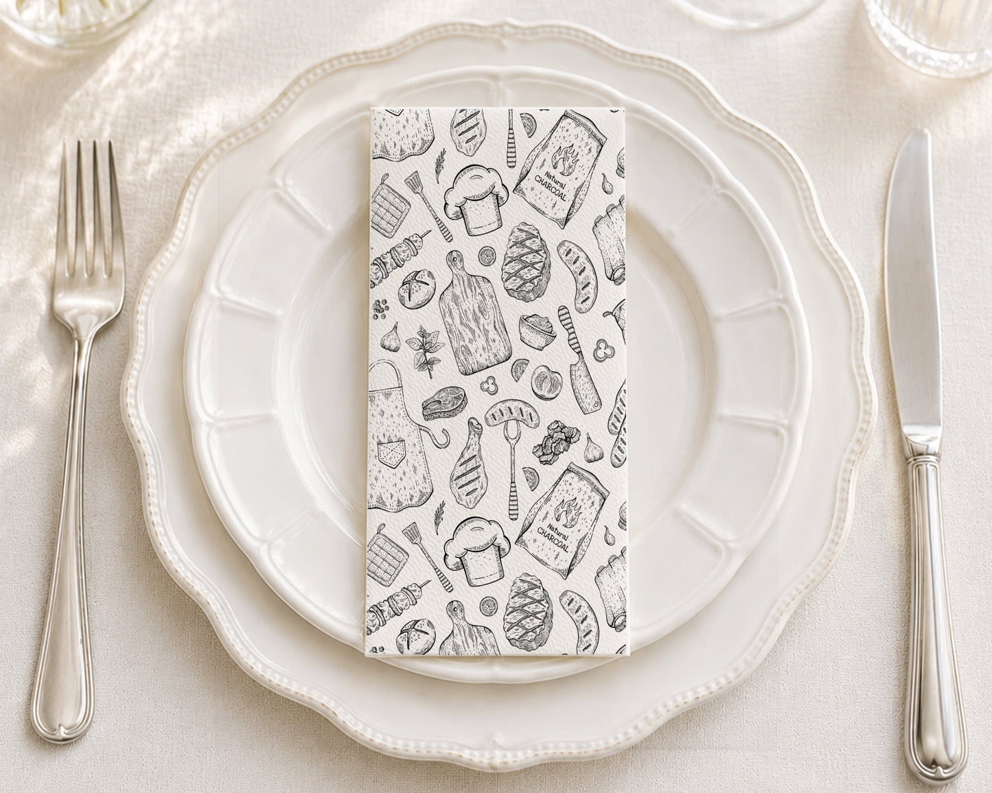 BBQ Print - Printed Guest Towel