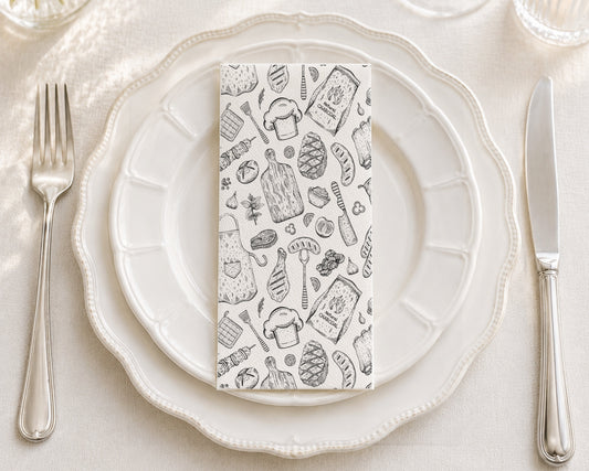 BBQ Print - Printed Guest Towel