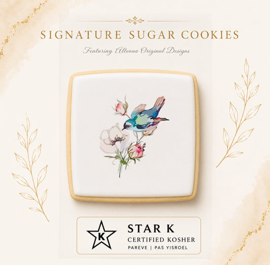 Bird Floral Cookie | 12 Pack | Free Shipping
