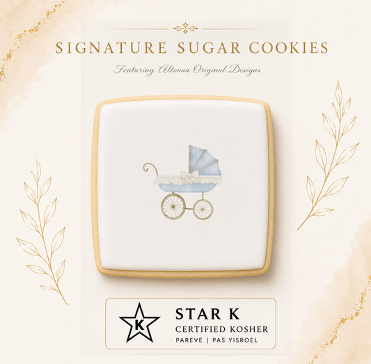 Blue Baby Carriage Cookies | 12 Pack | Free Shipping
