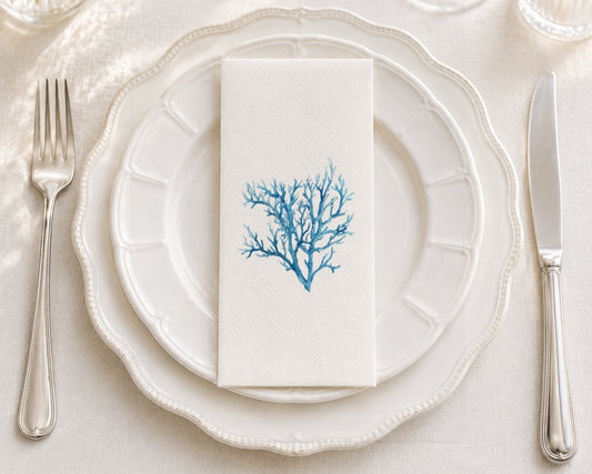 Blue Coral - Printed Guest Towel