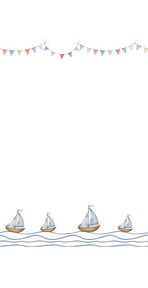 Blue Sailboats - Printed Guest Towel