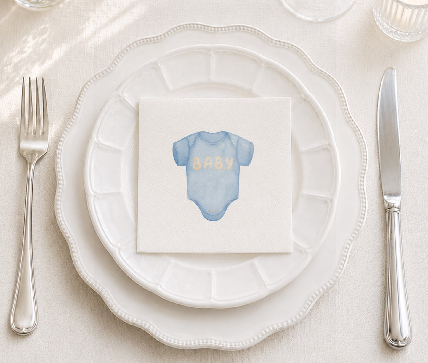 Blue Stretchie Cocktail Napkin