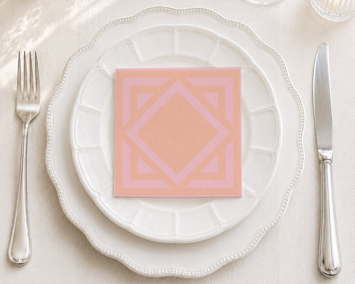 Blush and Coral Cocktail Napkin