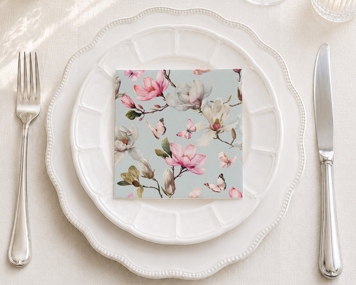 Botanical Watercolor Cocktail Napkin