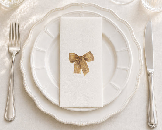 Burlap Bow - Printed Guest Towel