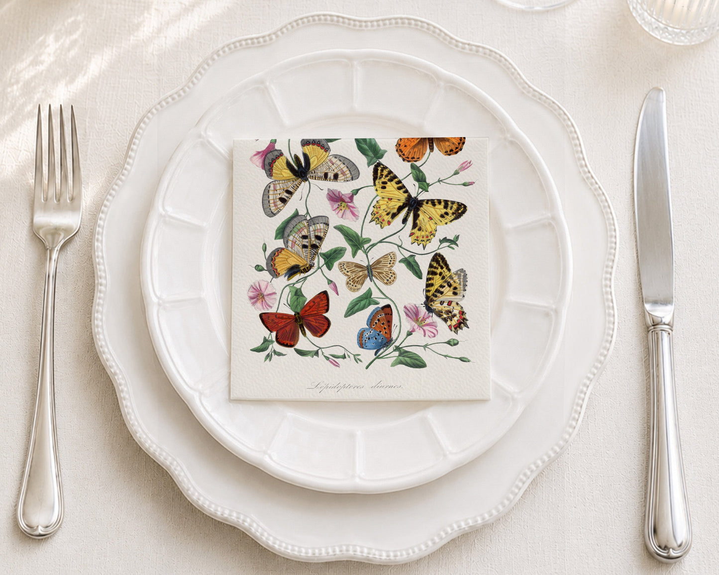 Butterfly Moth Painting Cocktail Napkin