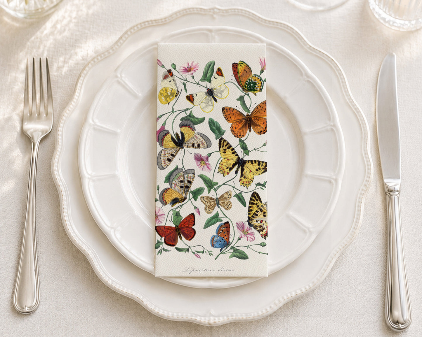 Butterfly Moth Painting - Printed Guest Towel