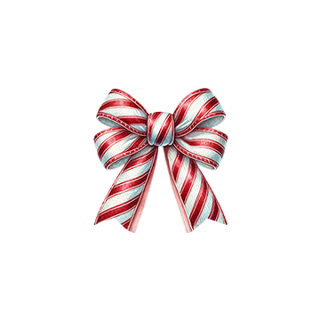 Candy Cane Bow Cocktail Napkin