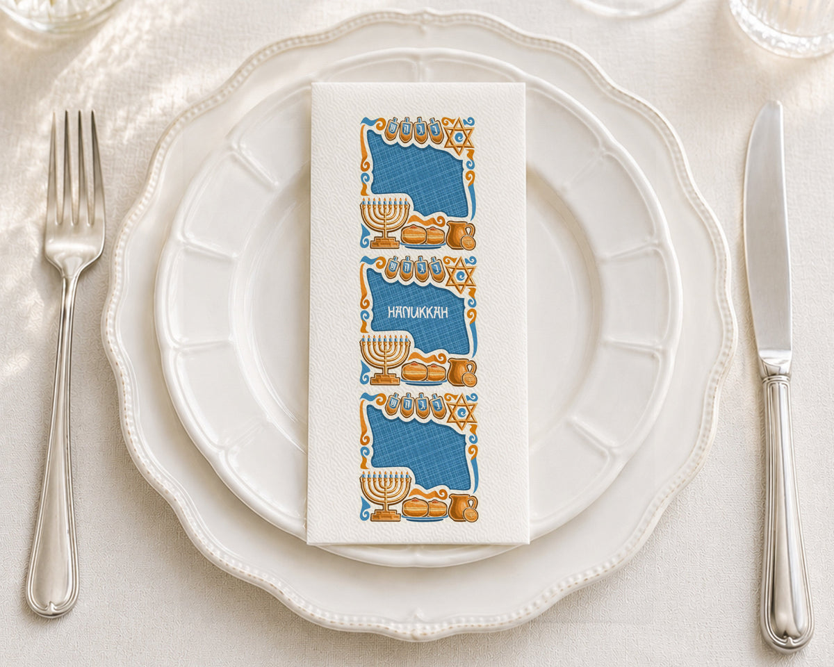 Chanukah Poster - Printed Guest Towel