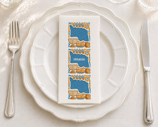 Chanukah Poster - Printed Guest Towel