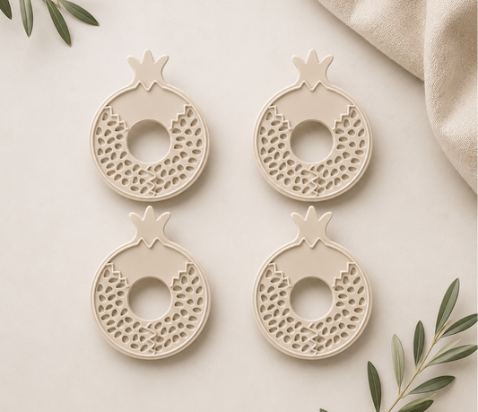 3D Printed Pomegranate Napkin Rings - Set of 4