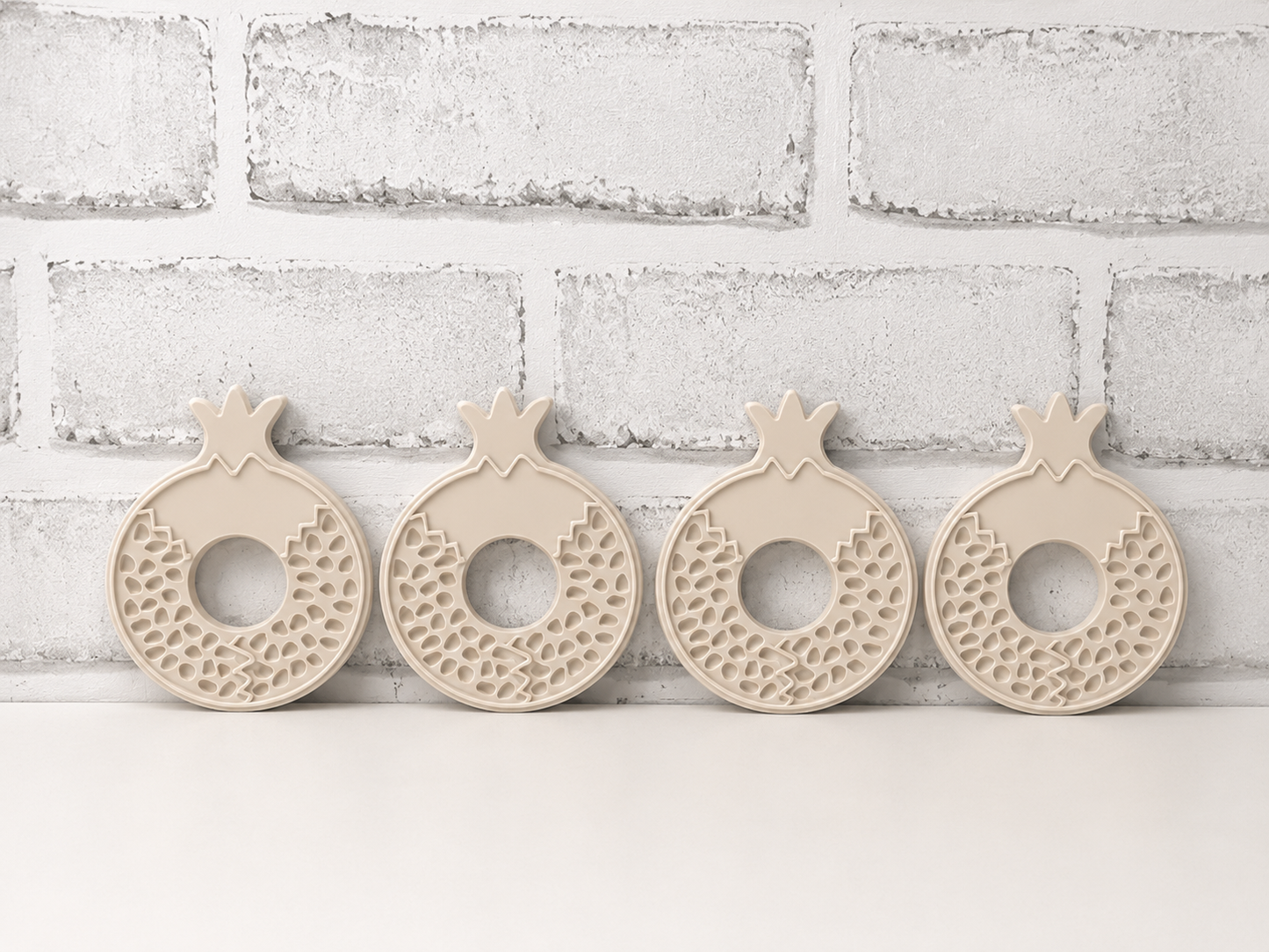 3D Printed Pomegranate Napkin Rings - Set of 4