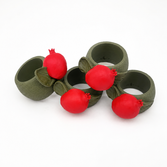 Harvest Pomegranate Napkin Rings Set of 4