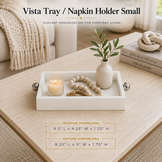 Vista Tray/Napkin Holder Bone Small