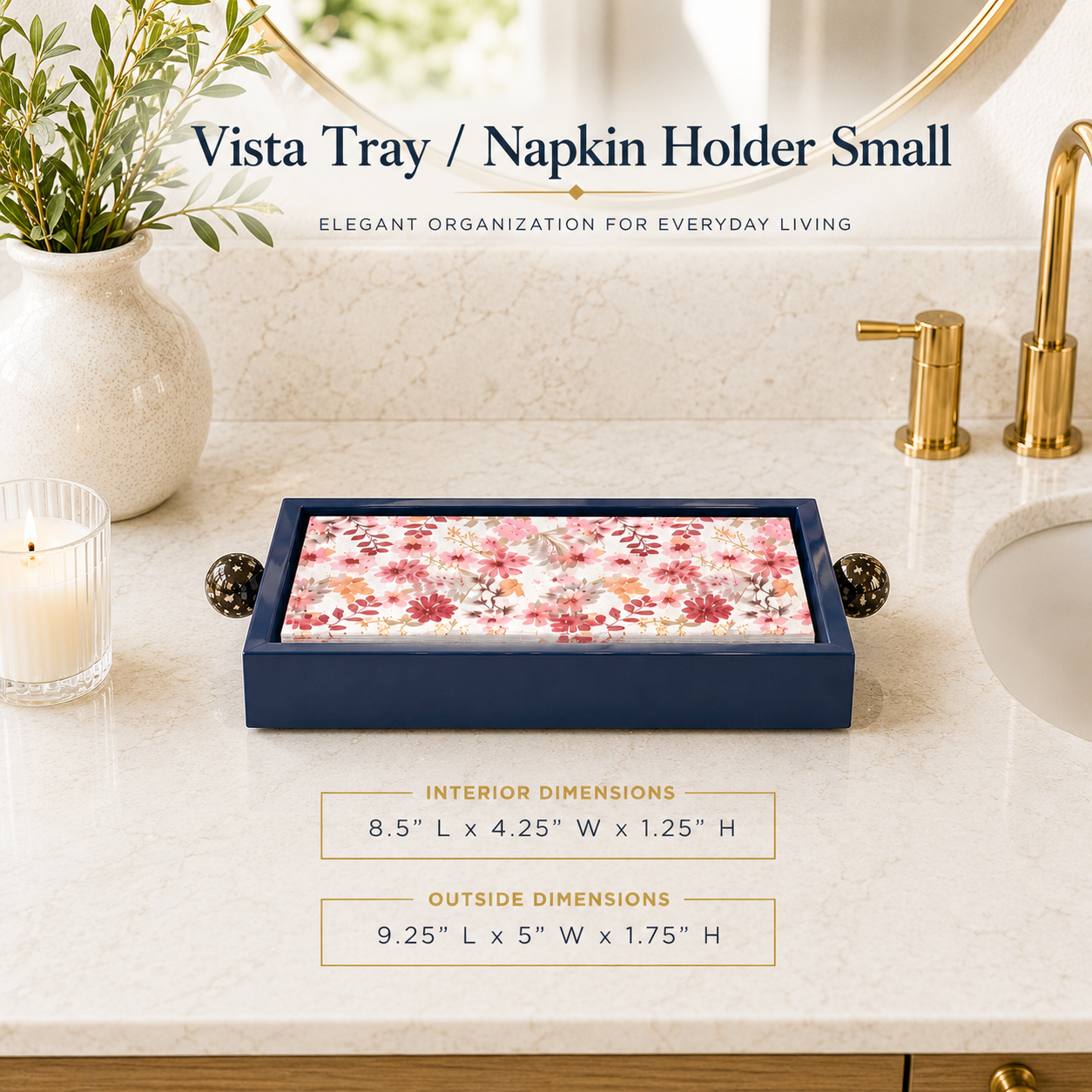 Vista Tray/Napkin Holder Blue Small