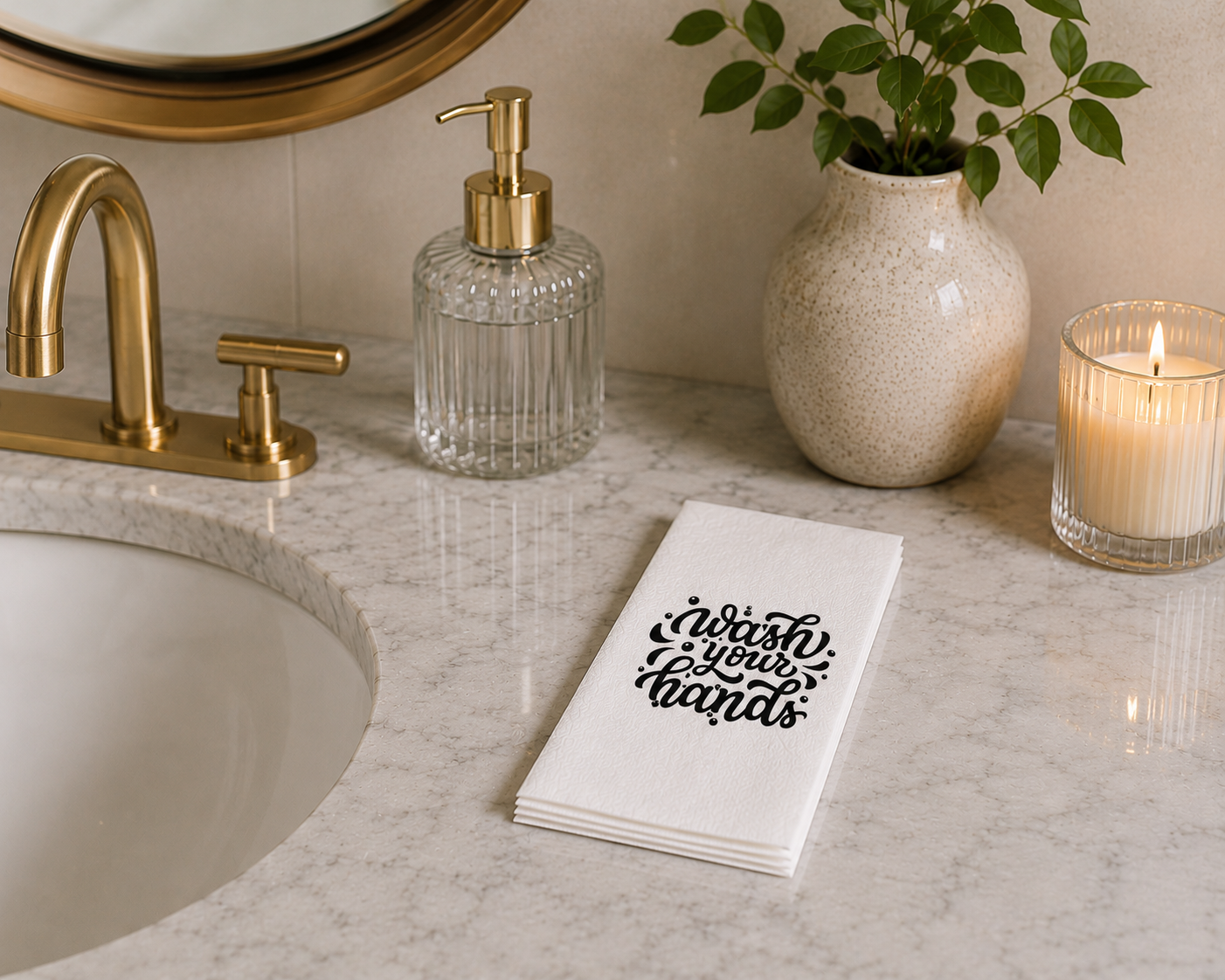 Wash Your Hands - Printed Guest Towel