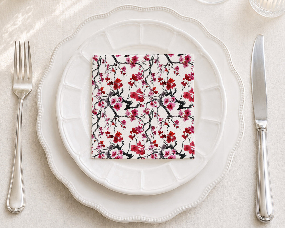 Cherry Tree Cocktail Napkin