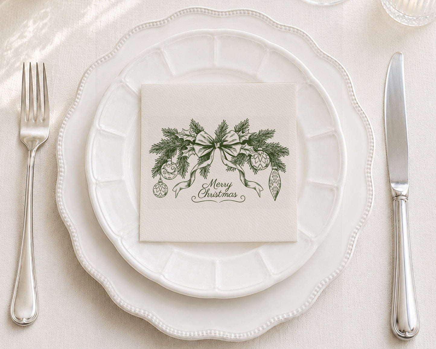 Christmas Banner Cocktail Napkin