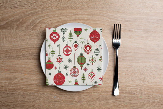 Christmas Ornaments Cocktail Napkin