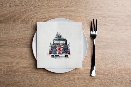 Christmas Truck Cocktail Napkin