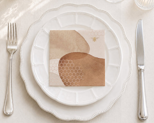 Cognac Honeycomb Cocktail Napkin