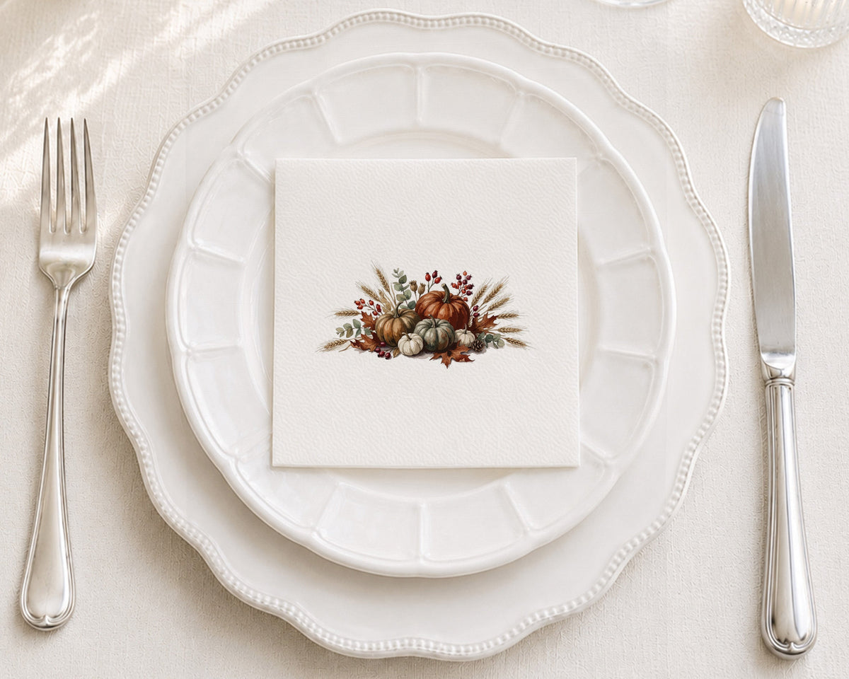 Composition Pumpkins Cocktail Napkin