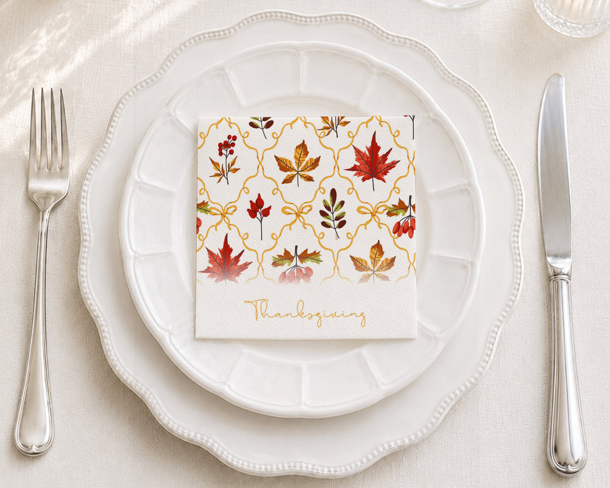 Cozy Thanksgiving Cocktail Napkin