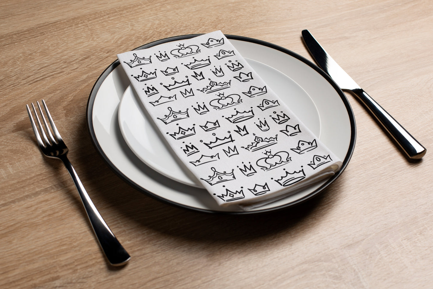 Crown Sketches - Printed Guest Towel