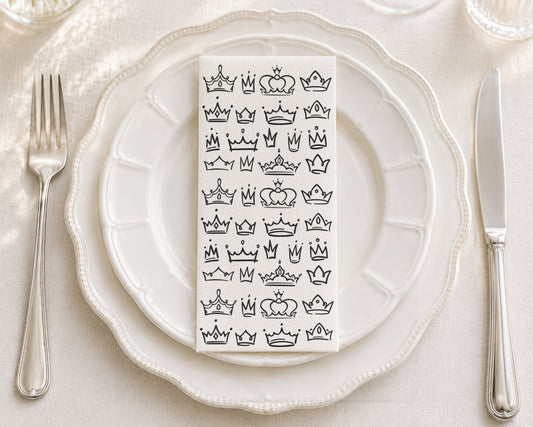 Crown Sketches - Printed Guest Towel
